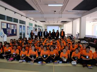 ต้อนรับคณะศึกษาดูงานจาก,โรงเรียนบ้านสันทราย,(ราษฎร์สามัคคี),จังหวัดเชียงราย