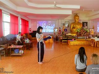 นิสิตคณะศิลปศาสตร์,มหาวิทยาลัยพะเยา,เข้าค่ายส่งเสริมคุณธรรมจริยธรรมและทำนุบำรุงศิลปวัฒนธรรม,ณ,วัดพระธาตุจอมทอง