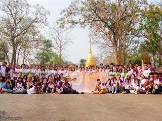นิสิตคณะศิลปศาสตร์,มหาวิทยาลัยพะเยา,เข้าค่ายส่งเสริมคุณธรรมจริยธรรมและทำนุบำรุงศิลปวัฒนธรรม,ณ,วัดพระธาตุจอมทอง