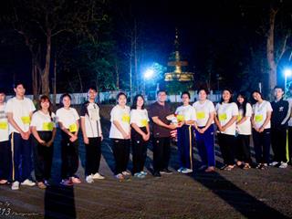 นิสิตคณะศิลปศาสตร์,มหาวิทยาลัยพะเยา,เข้าค่ายส่งเสริมคุณธรรมจริยธรรมและทำนุบำรุงศิลปวัฒนธรรม,ณ,วัดพระธาตุจอมทอง