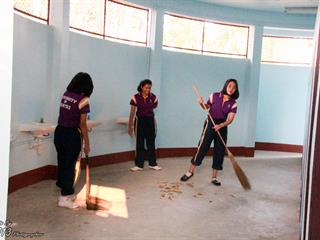 นิสิตคณะศิลปศาสตร์,มหาวิทยาลัยพะเยา,เข้าค่ายส่งเสริมคุณธรรมจริยธรรมและทำนุบำรุงศิลปวัฒนธรรม,ณ,วัดพระธาตุจอมทอง