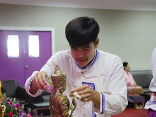 หน่วยกิจการนิสิตและทำนุบำรุงศิลปวัฒนธรรม,ร่วมกับสโมสรนิสิตคณะรัฐศาสตร์และสังคมศาสตร์,มหาวิทยาลัยพะเยา,ดำเนินโครงการสระเกล้าดำหัว,ป๋าเวณีปี๋ใหม่เมือง,ประจำปีการศึกษา,2561