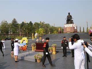 มหาวิทยาลัยพะเยา,นำโดย,ศาสตราจารย์พิเศษ,ดร.มณฑล,สงวนเสริมศรี,อธิการบดีมหาวิทยาลัยพะเยา,พร้อมด้วยคณะผู้บริหาร,คณาจารย์,เจ้าหน้าที่,,เข้าร่วมพิธีวางพวงมาลาถวายราชสักการะ,วันคล้ายวันสวรรคตสมเด็จพระนเรศวรมหาราช,ประจำปี,2561,