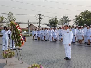 มหาวิทยาลัยพะเยา,นำโดย,ศาสตราจารย์พิเศษ,ดร.มณฑล,สงวนเสริมศรี,อธิการบดีมหาวิทยาลัยพะเยา,พร้อมด้วยคณะผู้บริหาร,คณาจารย์,เจ้าหน้าที่,,เข้าร่วมพิธีวางพวงมาลาถวายราชสักการะ,วันคล้ายวันสวรรคตสมเด็จพระนเรศวรมหาราช,ประจำปี,2561,