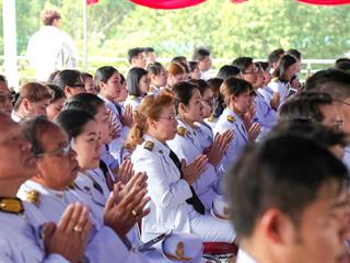 มหาวิทยาลัยพะเยา,นำโดย,ศาสตราจารย์พิเศษ,ดร.มณฑล,สงวนเสริมศรี,อธิการบดีมหาวิทยาลัยพะเยา,พร้อมด้วยคณะผู้บริหาร,คณาจารย์,เจ้าหน้าที่,,เข้าร่วมพิธีวางพวงมาลาถวายราชสักการะ,วันคล้ายวันสวรรคตสมเด็จพระนเรศวรมหาราช,ประจำปี,2561,