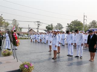 มหาวิทยาลัยพะเยา,นำโดย,ศาสตราจารย์พิเศษ,ดร.มณฑล,สงวนเสริมศรี,อธิการบดีมหาวิทยาลัยพะเยา,พร้อมด้วยคณะผู้บริหาร,คณาจารย์,เจ้าหน้าที่,,เข้าร่วมพิธีวางพวงมาลาถวายราชสักการะ,วันคล้ายวันสวรรคตสมเด็จพระนเรศวรมหาราช,ประจำปี,2561,