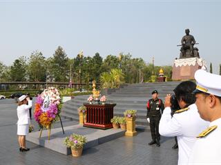 มหาวิทยาลัยพะเยา,นำโดย,ศาสตราจารย์พิเศษ,ดร.มณฑล,สงวนเสริมศรี,อธิการบดีมหาวิทยาลัยพะเยา,พร้อมด้วยคณะผู้บริหาร,คณาจารย์,เจ้าหน้าที่,,เข้าร่วมพิธีวางพวงมาลาถวายราชสักการะ,วันคล้ายวันสวรรคตสมเด็จพระนเรศวรมหาราช,ประจำปี,2561,