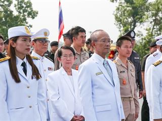 มหาวิทยาลัยพะเยา,นำโดย,ศาสตราจารย์พิเศษ,ดร.มณฑล,สงวนเสริมศรี,อธิการบดีมหาวิทยาลัยพะเยา,พร้อมด้วยคณะผู้บริหาร,คณาจารย์,เจ้าหน้าที่,,เข้าร่วมพิธีวางพวงมาลาถวายราชสักการะ,วันคล้ายวันสวรรคตสมเด็จพระนเรศวรมหาราช,ประจำปี,2561,