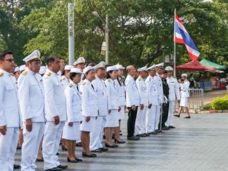 มหาวิทยาลัยพะเยา,นำโดย,ศาสตราจารย์พิเศษ,ดร.มณฑล,สงวนเสริมศรี,อธิการบดีมหาวิทยาลัยพะเยา,พร้อมด้วยคณะผู้บริหาร,คณาจารย์,เจ้าหน้าที่,,เข้าร่วมพิธีวางพวงมาลาถวายราชสักการะ,วันคล้ายวันสวรรคตสมเด็จพระนเรศวรมหาราช,ประจำปี,2561,