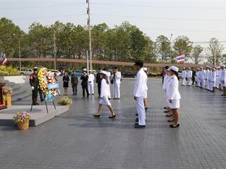 มหาวิทยาลัยพะเยา,นำโดย,ศาสตราจารย์พิเศษ,ดร.มณฑล,สงวนเสริมศรี,อธิการบดีมหาวิทยาลัยพะเยา,พร้อมด้วยคณะผู้บริหาร,คณาจารย์,เจ้าหน้าที่,,เข้าร่วมพิธีวางพวงมาลาถวายราชสักการะ,วันคล้ายวันสวรรคตสมเด็จพระนเรศวรมหาราช,ประจำปี,2561,