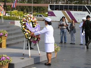มหาวิทยาลัยพะเยา,นำโดย,ศาสตราจารย์พิเศษ,ดร.มณฑล,สงวนเสริมศรี,อธิการบดีมหาวิทยาลัยพะเยา,พร้อมด้วยคณะผู้บริหาร,คณาจารย์,เจ้าหน้าที่,,เข้าร่วมพิธีวางพวงมาลาถวายราชสักการะ,วันคล้ายวันสวรรคตสมเด็จพระนเรศวรมหาราช,ประจำปี,2561,