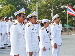 มหาวิทยาลัยพะเยา,นำโดย,ศาสตราจารย์พิเศษ,ดร.มณฑล,สงวนเสริมศรี,อธิการบดีมหาวิทยาลัยพะเยา,พร้อมด้วยคณะผู้บริหาร,คณาจารย์,เจ้าหน้าที่,,เข้าร่วมพิธีวางพวงมาลาถวายราชสักการะ,วันคล้ายวันสวรรคตสมเด็จพระนเรศวรมหาราช,ประจำปี,2561,