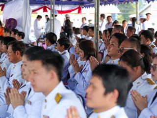 มหาวิทยาลัยพะเยา,นำโดย,ศาสตราจารย์พิเศษ,ดร.มณฑล,สงวนเสริมศรี,อธิการบดีมหาวิทยาลัยพะเยา,พร้อมด้วยคณะผู้บริหาร,คณาจารย์,เจ้าหน้าที่,,เข้าร่วมพิธีวางพวงมาลาถวายราชสักการะ,วันคล้ายวันสวรรคตสมเด็จพระนเรศวรมหาราช,ประจำปี,2561,