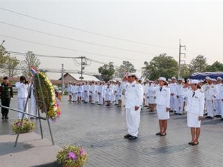 มหาวิทยาลัยพะเยา,นำโดย,ศาสตราจารย์พิเศษ,ดร.มณฑล,สงวนเสริมศรี,อธิการบดีมหาวิทยาลัยพะเยา,พร้อมด้วยคณะผู้บริหาร,คณาจารย์,เจ้าหน้าที่,,เข้าร่วมพิธีวางพวงมาลาถวายราชสักการะ,วันคล้ายวันสวรรคตสมเด็จพระนเรศวรมหาราช,ประจำปี,2561,