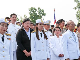 มหาวิทยาลัยพะเยา,นำโดย,ศาสตราจารย์พิเศษ,ดร.มณฑล,สงวนเสริมศรี,อธิการบดีมหาวิทยาลัยพะเยา,พร้อมด้วยคณะผู้บริหาร,คณาจารย์,เจ้าหน้าที่,,เข้าร่วมพิธีวางพวงมาลาถวายราชสักการะ,วันคล้ายวันสวรรคตสมเด็จพระนเรศวรมหาราช,ประจำปี,2561,
