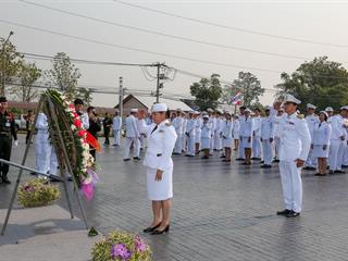มหาวิทยาลัยพะเยา,นำโดย,ศาสตราจารย์พิเศษ,ดร.มณฑล,สงวนเสริมศรี,อธิการบดีมหาวิทยาลัยพะเยา,พร้อมด้วยคณะผู้บริหาร,คณาจารย์,เจ้าหน้าที่,,เข้าร่วมพิธีวางพวงมาลาถวายราชสักการะ,วันคล้ายวันสวรรคตสมเด็จพระนเรศวรมหาราช,ประจำปี,2561,
