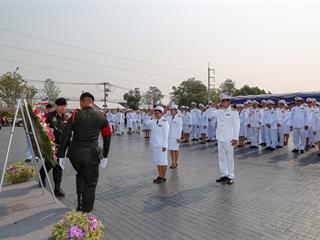 มหาวิทยาลัยพะเยา,นำโดย,ศาสตราจารย์พิเศษ,ดร.มณฑล,สงวนเสริมศรี,อธิการบดีมหาวิทยาลัยพะเยา,พร้อมด้วยคณะผู้บริหาร,คณาจารย์,เจ้าหน้าที่,,เข้าร่วมพิธีวางพวงมาลาถวายราชสักการะ,วันคล้ายวันสวรรคตสมเด็จพระนเรศวรมหาราช,ประจำปี,2561,
