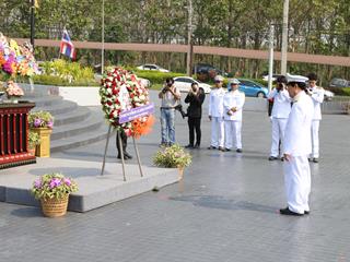 มหาวิทยาลัยพะเยา,นำโดย,ศาสตราจารย์พิเศษ,ดร.มณฑล,สงวนเสริมศรี,อธิการบดีมหาวิทยาลัยพะเยา,พร้อมด้วยคณะผู้บริหาร,คณาจารย์,เจ้าหน้าที่,,เข้าร่วมพิธีวางพวงมาลาถวายราชสักการะ,วันคล้ายวันสวรรคตสมเด็จพระนเรศวรมหาราช,ประจำปี,2561,