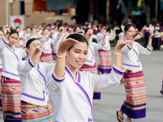 คณะศิลปศาสตร์,คณะรัฐศาสตร์และสังคมศาสตร์และวิทยาลัยการศึกษา,มหาวิทยาลัยพะเยา,ร่วมกับ,5,หน่วยงาน,และกว่า,14,ชุมชน,จัดประเพณีสืบสานวัฒนธรรมอันดีงามของจังหวัดพะเยา,“ประเพณีแห่ผ้าห่มพระธาตุจอมทอง”