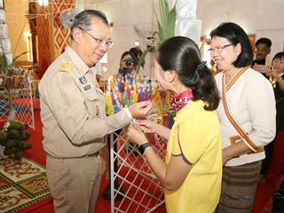 นายณรงค์ศักดิ์,โอสถธนากร,,ผู้ว่าราชการจังหวัดพะเยา,ในพิธีสืบชะตาต้อนรับการเข้ารับตำแหน่งผู้ว่าฯคนใหม่