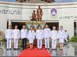 อธิการบดี,ม.พะเยา,นำทีมวางพวงมาลา,‘วันมหิดล’,ถวายราชสักการะ,,น้อมรำลึกพระมหากรุณาธิคุณ,พระบิดาแห่งการแพทย์แผนปัจจุบันของไทย