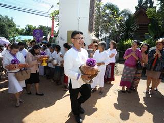 มหาวิทยาลัยพะเยา,ทำบุญถวายผ้ากฐินมหาวิทยาลัยพะเยา,ประจำปี,2561,ณ,วัดบ้านโซ้,จ.พะเยา