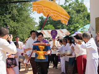 คณะศิลปศาสตร์,ร่วมทำบุญถวายผ้ากฐินมหาวิทยาลัยพะเยา,ประจำปี,2561,ณ,วัดบ้านโซ้,จ.พะเยา