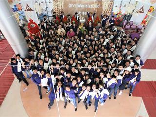 คณะสถาปัตยกรรมศาสตร์และศิลปกรรมศาสตร์,มหาวิทยาลัยพะเยา,จัดพิธีการไหว้ครูสล่า(สถาปัตย์),พิธีกินอ้อพญ๋า,และพิธีการจับมือเขียน,ปีการศึกษา,2561