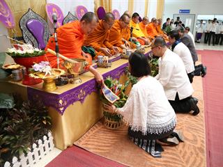 มหาวิทยาลัยพะเยา,จัดพิธีทำบุญเนื่องในวันขึ้นปีใหม่,2562