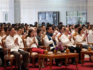 คณะศิลปศาสตร์,เข้าร่วมพิธีทำบุญเนื่องในโอกาสวันขึ้นปีใหม่,2562,“ฮ่วมบุญ,ขึ้นปีใหม่,ฮ้อยดวงใจ,จาว,ม.พะเยา”