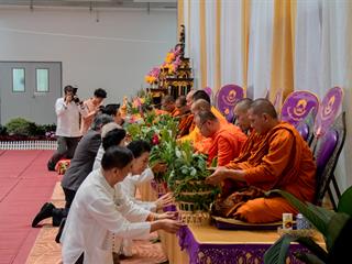 คณะศิลปศาสตร์,เข้าร่วมพิธีทำบุญเนื่องในโอกาสวันขึ้นปีใหม่,2562,“ฮ่วมบุญ,ขึ้นปีใหม่,ฮ้อยดวงใจ,จาว,ม.พะเยา”