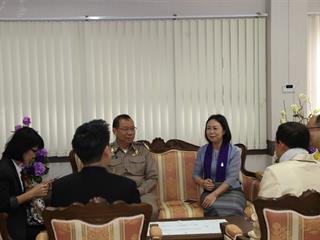 อธิการบดีมหาวิทยาลัยพะเยา,พร้อมคณะผู้บริหาร,ต้อนรับผู้ว่าราชการจังหวัดพะเยาพร้อมผู้บริหาร,ในโอกาสแสดงความยินดีในการเข้ารับตำแหน่งอธิการบดีมหาวิทยาลัยพะเยา