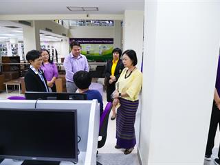 คณะผู้บริหารมหาวิทยาลัยพะเยา,ลงพื้นที่,SAFE,ZONE,,ศูนย์บรรณสารและสื่อการศึกษา