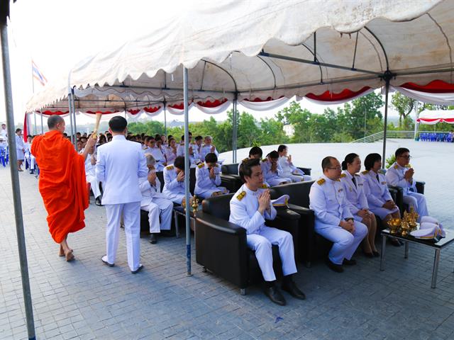 อธิการบดีมหาวิทยาลัยพะเยา,นำคณะผู้บริหาร,คณาจารย์,เจ้าหน้าที่,ประกอบพิธีทำบุญอุทิศถวายเป็นพระราชกุศลแด่ดวงพระวิญญาณสมเด็จพระนเรศวรมหาราช,เนื่องใน,“วันคล้ายวันสวรรคตสมเด็จพระนเรศวรมหาราช”,ประจำปีพุทธศักราช,2562