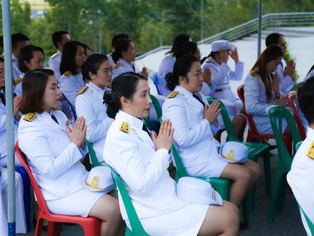 อธิการบดีมหาวิทยาลัยพะเยา,นำคณะผู้บริหาร,คณาจารย์,เจ้าหน้าที่,ประกอบพิธีทำบุญอุทิศถวายเป็นพระราชกุศลแด่ดวงพระวิญญาณสมเด็จพระนเรศวรมหาราช,เนื่องใน,“วันคล้ายวันสวรรคตสมเด็จพระนเรศวรมหาราช”,ประจำปีพุทธศักราช,2562