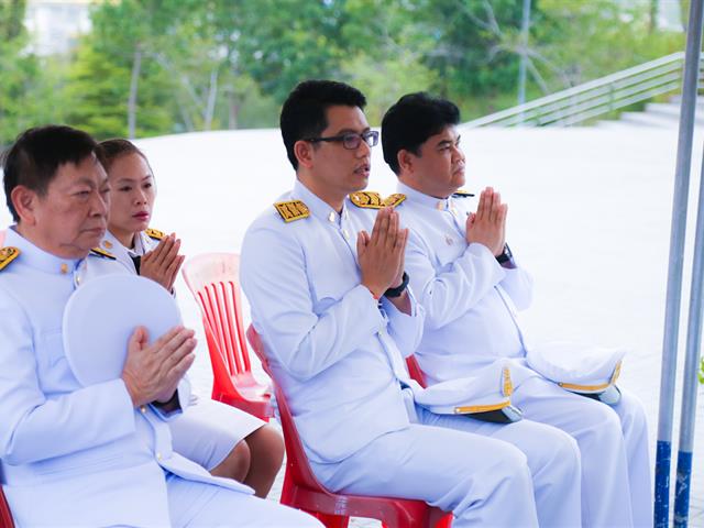 อธิการบดีมหาวิทยาลัยพะเยา,นำคณะผู้บริหาร,คณาจารย์,เจ้าหน้าที่,ประกอบพิธีทำบุญอุทิศถวายเป็นพระราชกุศลแด่ดวงพระวิญญาณสมเด็จพระนเรศวรมหาราช,เนื่องใน,“วันคล้ายวันสวรรคตสมเด็จพระนเรศวรมหาราช”,ประจำปีพุทธศักราช,2562