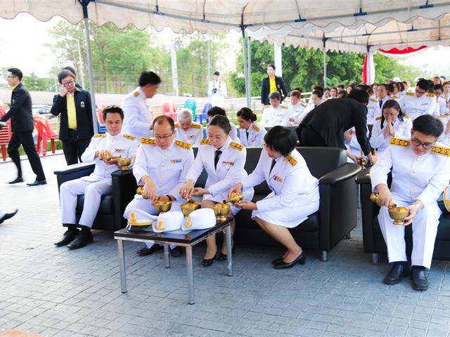 อธิการบดีมหาวิทยาลัยพะเยา,นำคณะผู้บริหาร,คณาจารย์,เจ้าหน้าที่,ประกอบพิธีทำบุญอุทิศถวายเป็นพระราชกุศลแด่ดวงพระวิญญาณสมเด็จพระนเรศวรมหาราช,เนื่องใน,“วันคล้ายวันสวรรคตสมเด็จพระนเรศวรมหาราช”,ประจำปีพุทธศักราช,2562