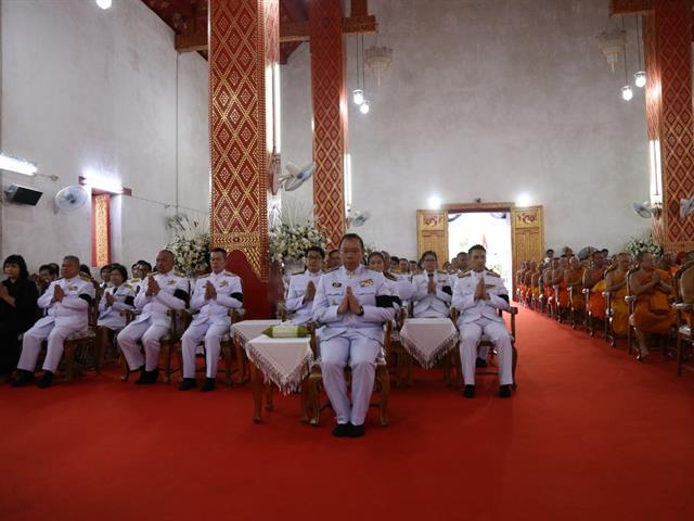 ผู้บริหาร,ม.,พะเยา,พร้อมด้วยบุคลากร,ร่วมพิธีธรรม,สวดอภิธรรม,พระอุบาลีคุณูปมาจารย์