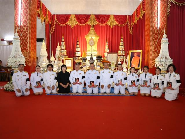 ผู้บริหาร,ม.,พะเยา,พร้อมด้วยบุคลากร,ร่วมพิธีธรรม,สวดอภิธรรม,พระอุบาลีคุณูปมาจารย์