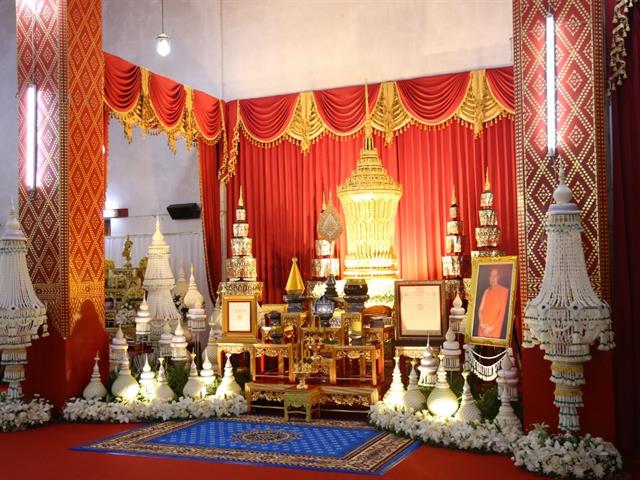 คณะผู้บริหารมหาวิทยาลัยพะเยาร่วมพิธีสวดอภิธรรมพระอุบาลีคุณูปมาจารย์,(ปวง,ธมฺมปฺโญ),,