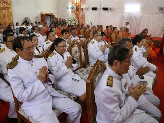 คณะผู้บริหารมหาวิทยาลัยพะเยาร่วมพิธีสวดอภิธรรมพระอุบาลีคุณูปมาจารย์,(ปวง,ธมฺมปฺโญ),,
