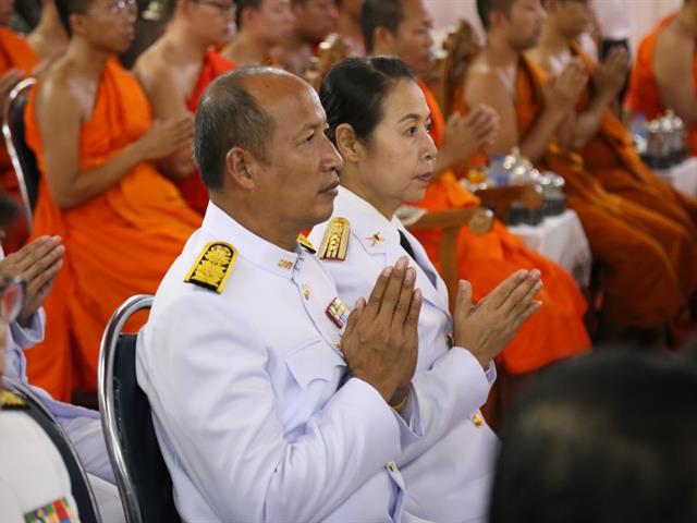 คณะผู้บริหารมหาวิทยาลัยพะเยาร่วมพิธีสวดอภิธรรมพระอุบาลีคุณูปมาจารย์,(ปวง,ธมฺมปฺโญ),,
