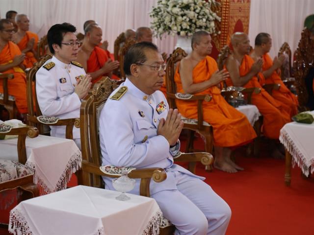 คณะผู้บริหารมหาวิทยาลัยพะเยาร่วมพิธีสวดอภิธรรมพระอุบาลีคุณูปมาจารย์,(ปวง,ธมฺมปฺโญ),,