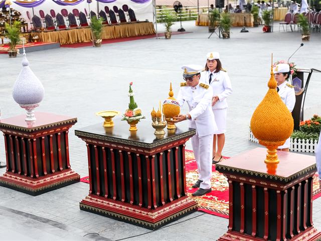 ศูนย์บรรณสารและสื่อการศึกษา,ร่วมพิธีบวงสรวงสมเด็จพระนเรศวรมหาราช,พิธีบำเพ็ญกุศลถวายแด่สมเด็จพระนเรศวรมหาราช,งานวันสถาปนามหาวิทยาลัยพะเยา,ครบรอบ,9,ปี