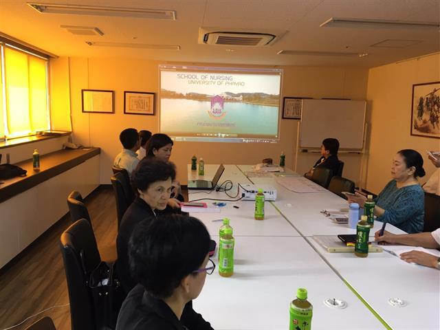 Asst.,Prof.,Paralee,Opasanan,,Dean,of,School,of,Nursing,University,of,Phayao,,and,executive,committee,visited,Josai,Hospital,,Yuki,,Japan,on,26-30,July,,2019