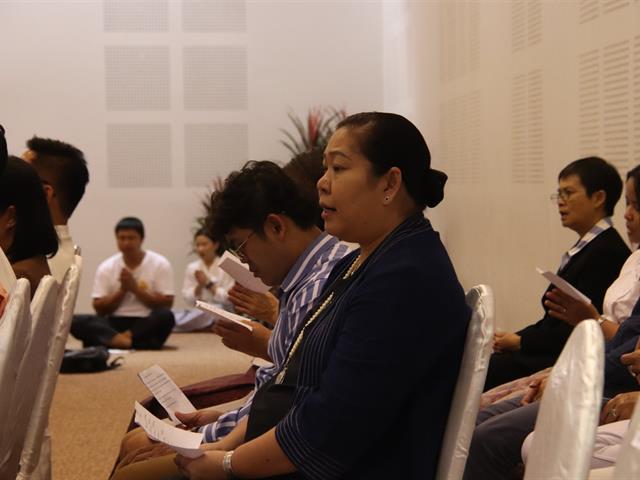 กองกิจการนิสิตเข้าร่วมโครงการธรรมะสุขใจ,,เพื่อพัฒนาคุณธรรม,จริยธรรมของบุคลากรในองค์กร,