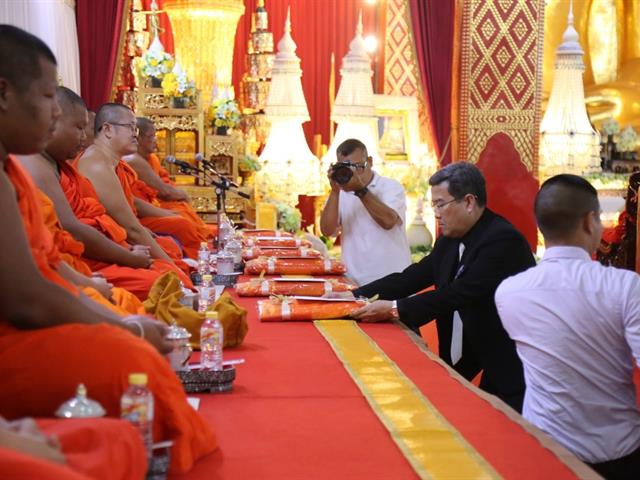 มหาวิทยาลัยพะเยา,ร่วมสวดพิธีสวดพระอภิธรรม,บำเพ็ญกุศลถวาย,พระอุบาลีคุณูปมาจารย์,(ปวง,ธมฺมปญฺญมหาเถร,ป.ธ.๕),ณ,วิหารวัดศรีโคมคำ,อ.เมือง,จ.พะเยา