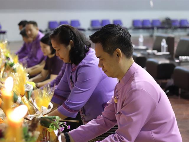 กองกิจการนิสิตและกองพัฒนาคุณภาพนิสิตฯ,ร่วมจัดพิธีทำบุญกอง