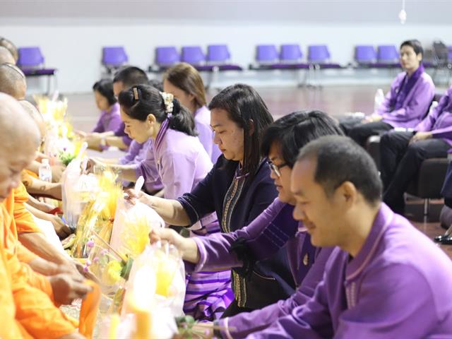 กองกิจการนิสิตและกองพัฒนาคุณภาพนิสิตฯ,ร่วมจัดพิธีทำบุญกอง