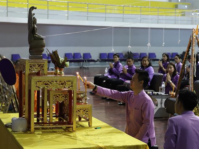กองกิจการนิสิตและกองพัฒนาคุณภาพนิสิตฯ,ร่วมจัดพิธีทำบุญกอง